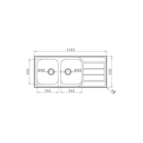 ΝΕΡΟΧΥΤΗΣ ΕΝΘΕΤΟΣ PYRAMIS Athena (116x50) 2B 1D Inox Σατινέ 116x50 cm